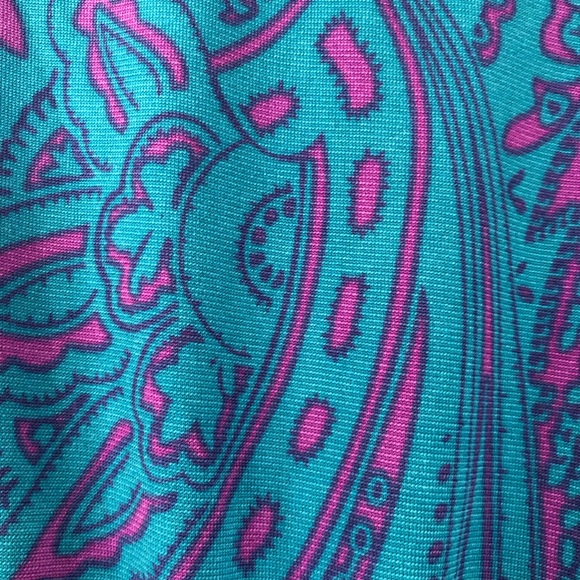 Women Jon & Anna Midi Dress Teal & Pink Sz Small Sleeveless V-Neck Elastic Waist - Picture 2 of 6